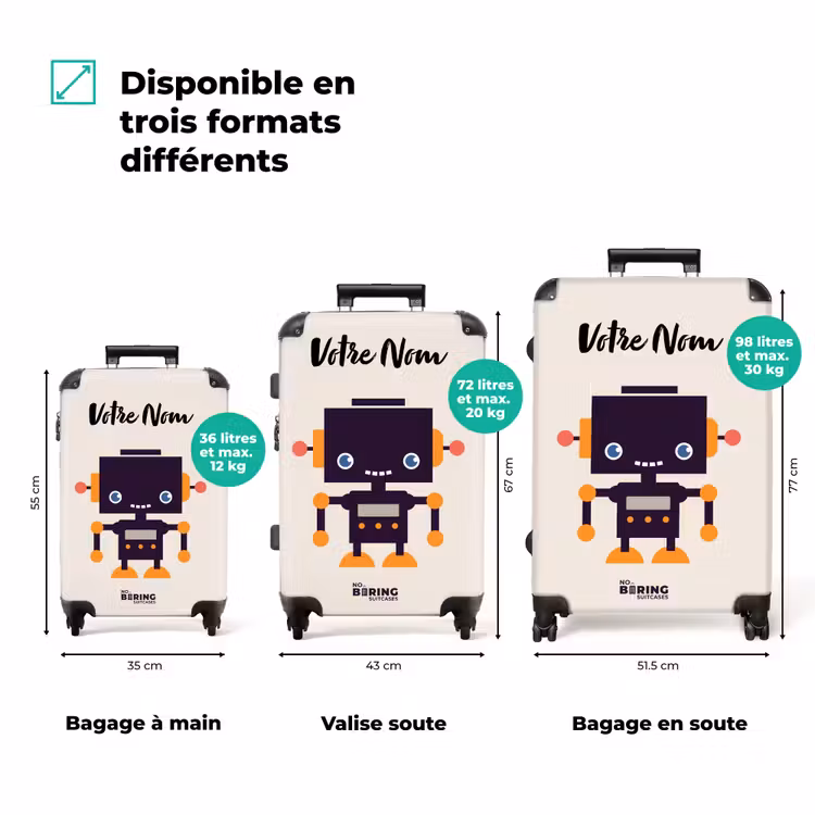 Valise avec nom - Pixel violet — 8