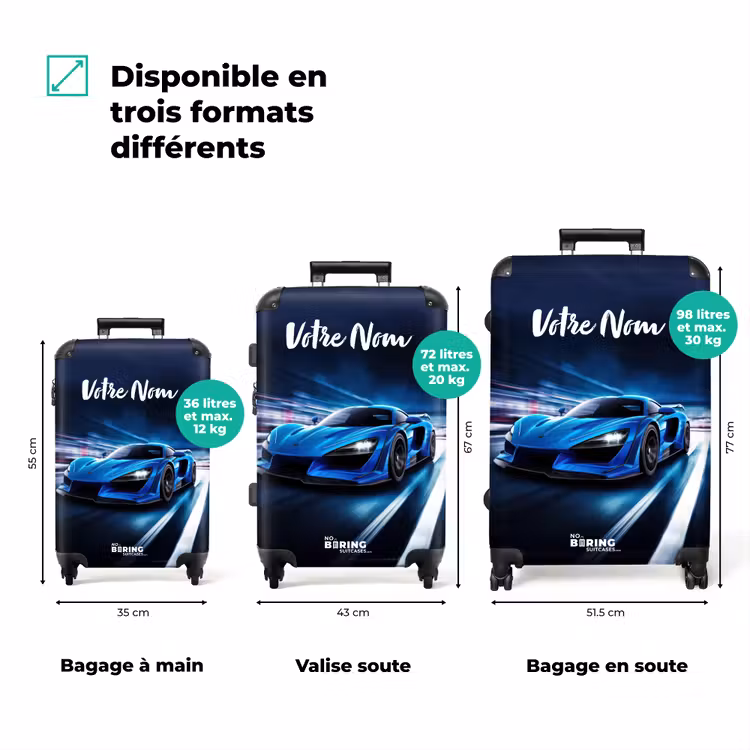 Valise avec nom - Blitz bleu — 8