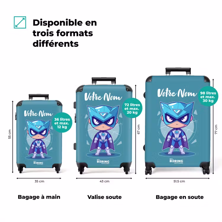Valise avec nom - Tornade turquoise — 8