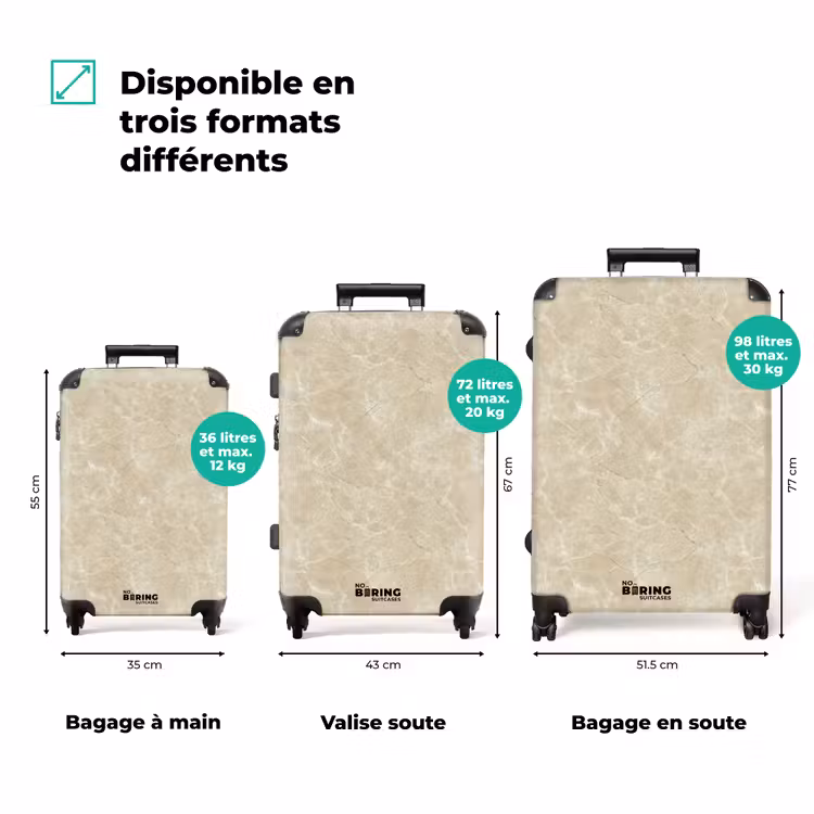 Valise - Beige clair - Marbre - Veines de diffusion — 7