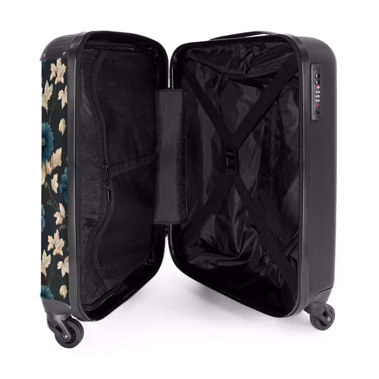 Valise - Botanique - Fleurs - Bleu — 4