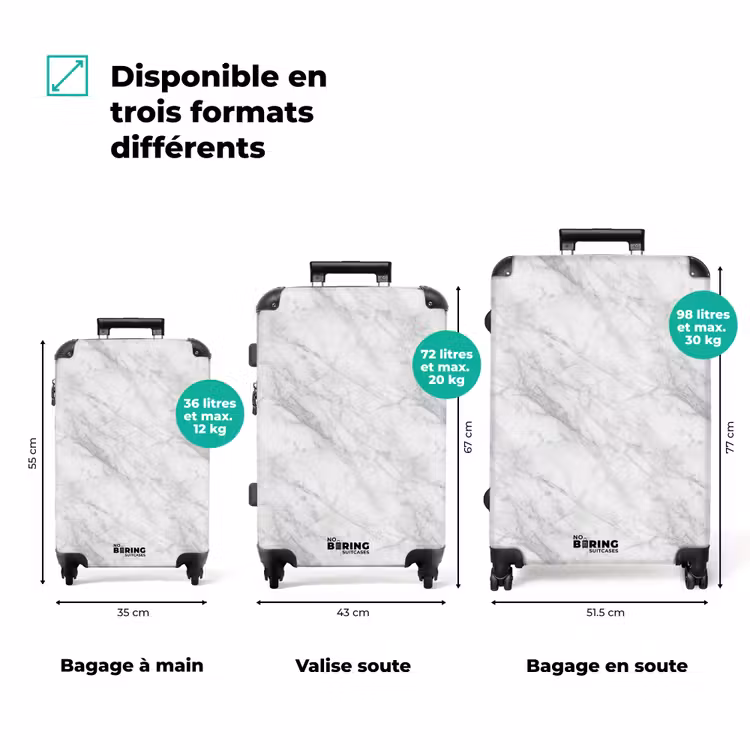Valise - Classique - Marbre - Gris — 7