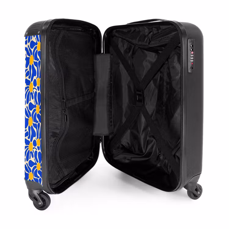 Valise - Abstrait - Fleur - Bleu — 4