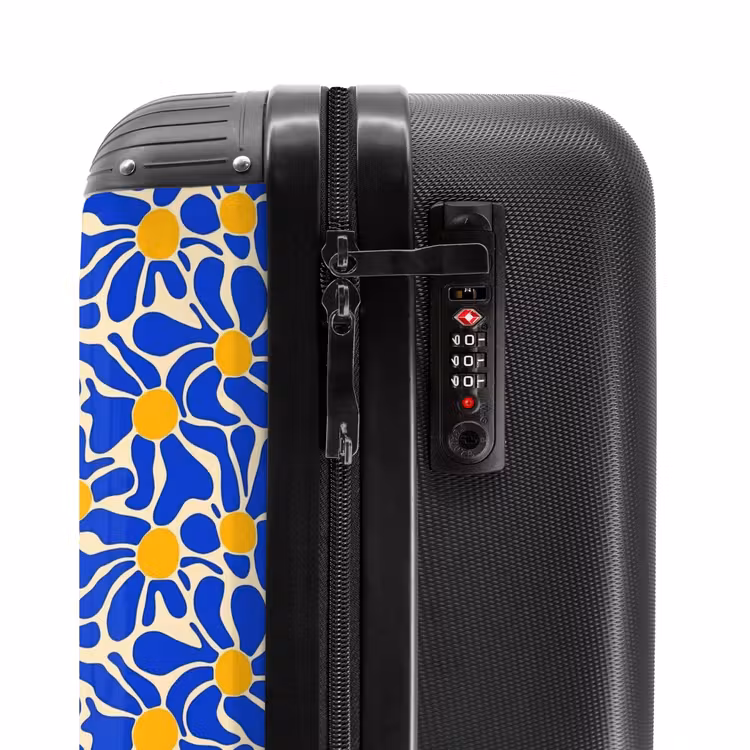Valise - Abstrait - Fleur - Bleu — 5