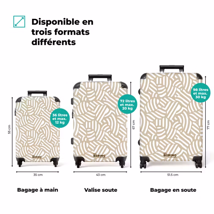 Valise - Abstrait - Moderne - Beige — 7