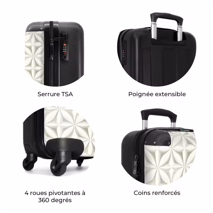 Valise - Abstrait - Texture - Gris - Blanc — 8