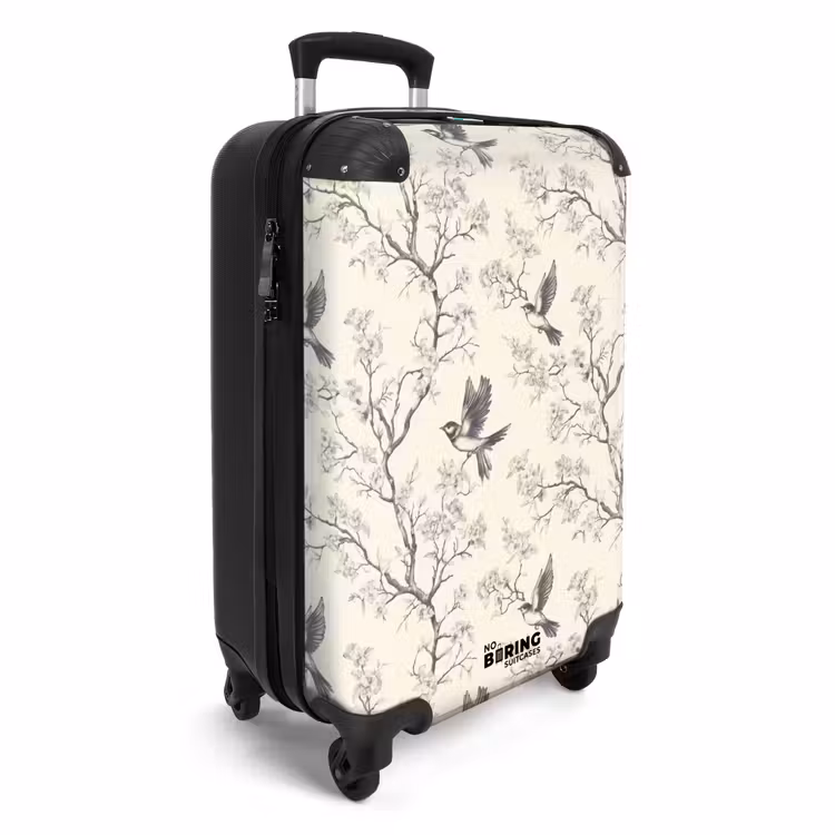 Valise - Branches - Oiseaux - Beige — 2