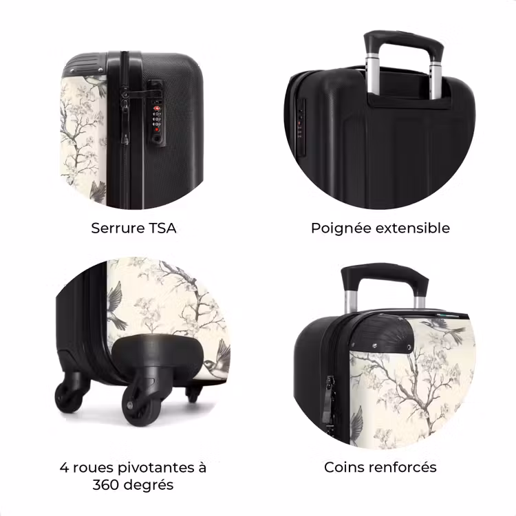 Valise - Branches - Oiseaux - Beige — 8