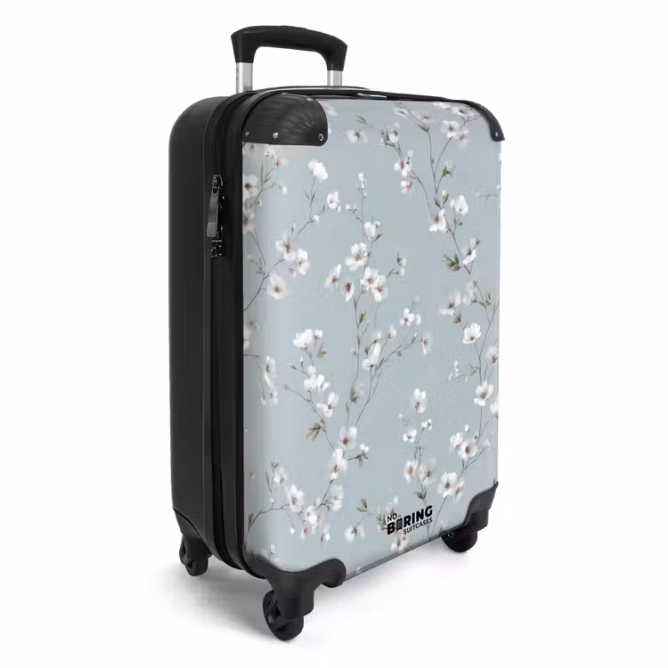 Valise - Classique - Fleurs - Bleu — 2