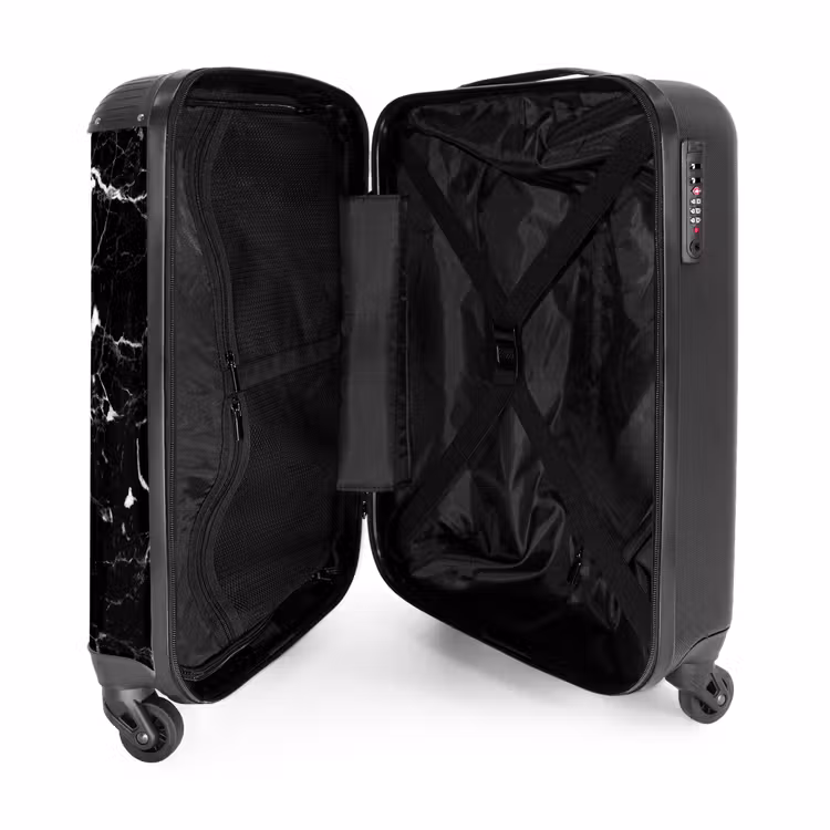 Valise - Aspect marbré - Lettre E - Noir — 4