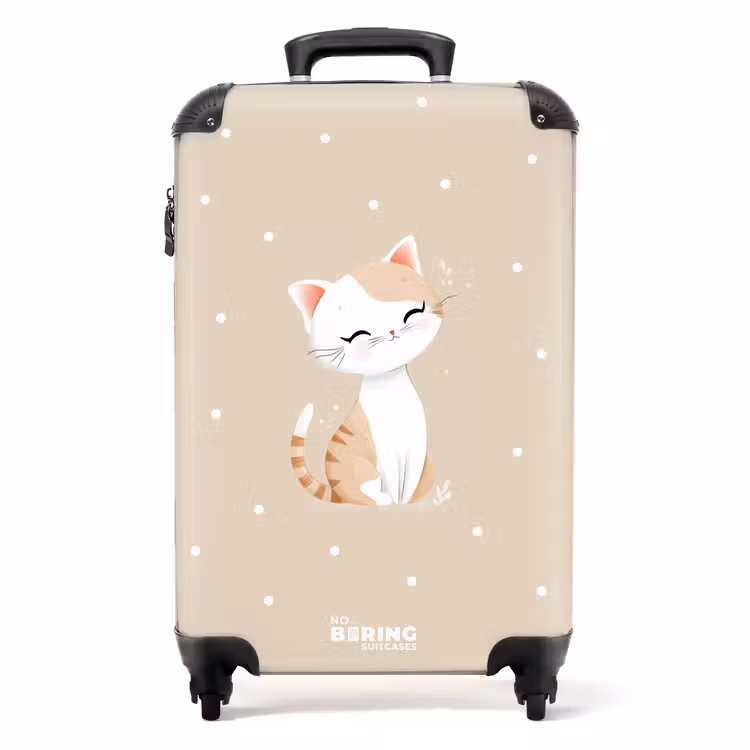 Valise - Chat entouré de points beiges — 1