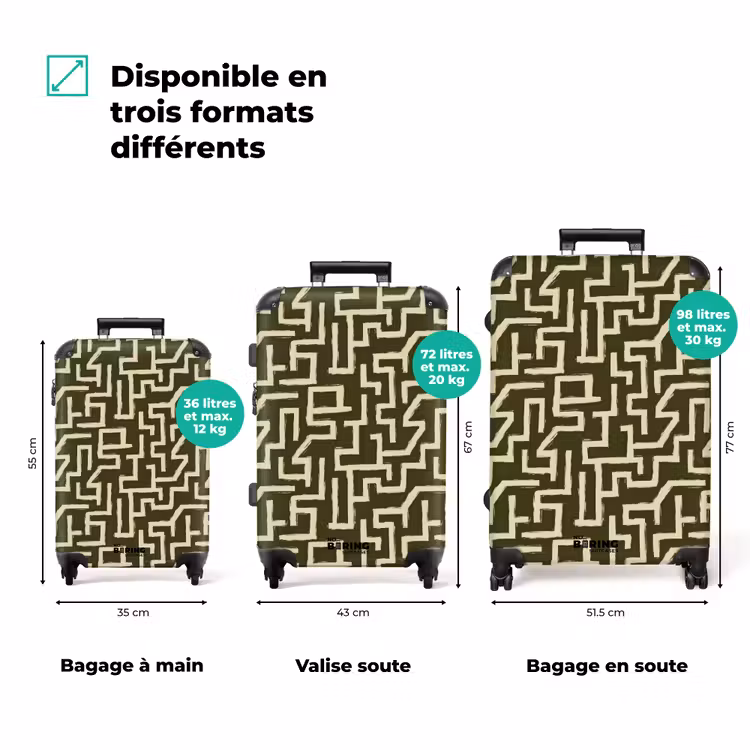Valise - Abstrait - Lignes - Vert — 7