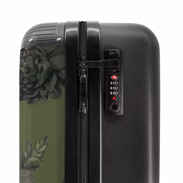 Valise - Classique - botanique - vert d'olive - fleurs — 5