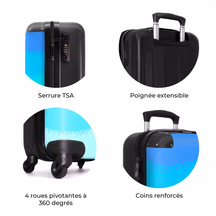 Valise - Bleu - Pixel - Rayures horizontales — 7