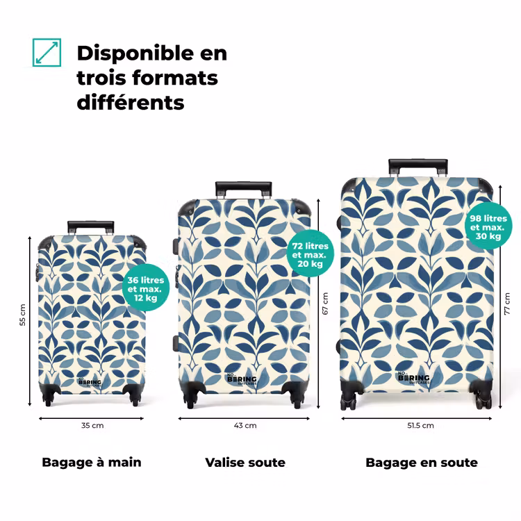 Valise - Flora - Moderne - Bleu — 7