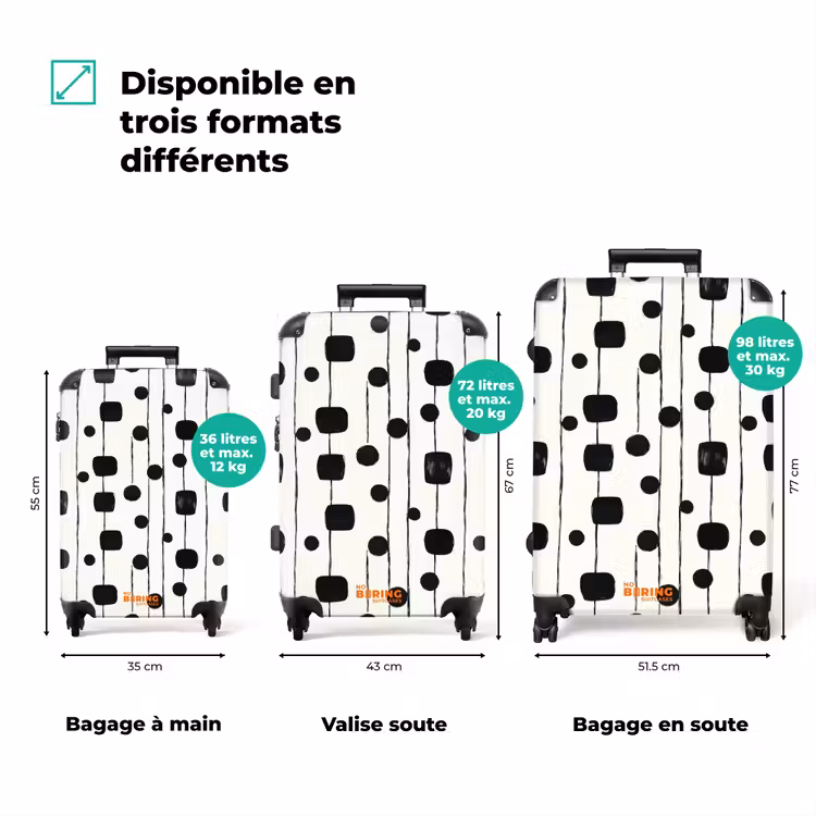Valise - Graphique - Moderne - Noir — 7
