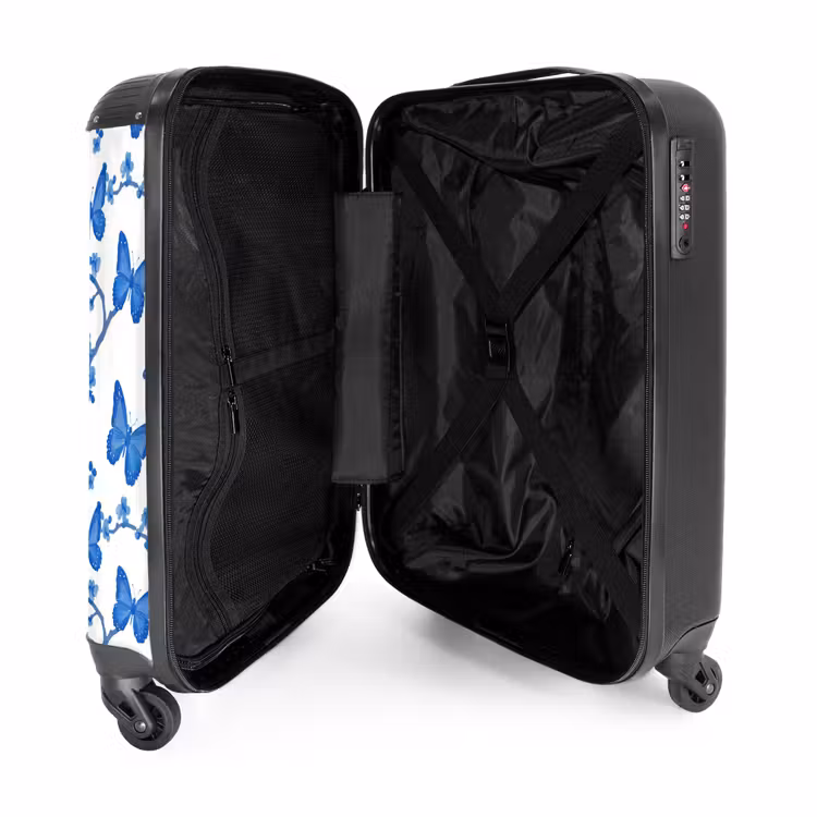 Valise - Papillon - Fleurs - Bleu — 4