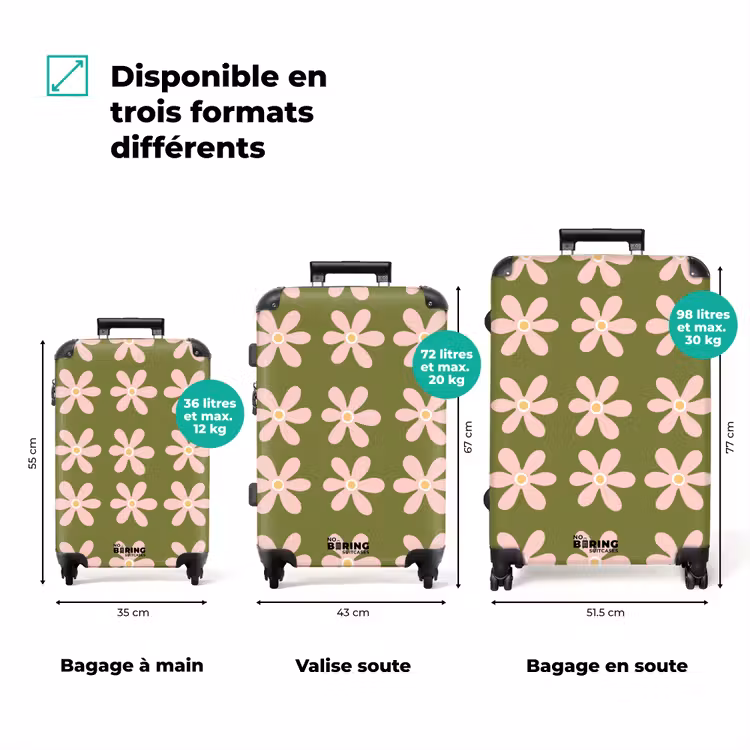 Valise - Fleur - Moderne - Vert — 7