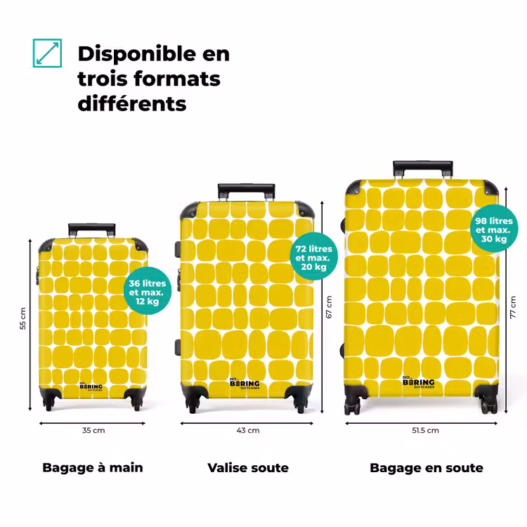 Valise - Points - Moderne - Jaune — 7