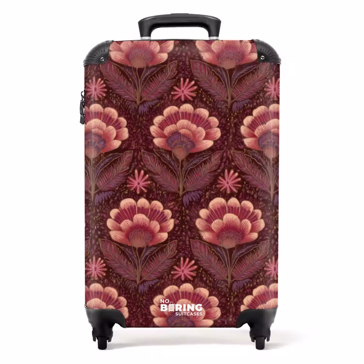Valise - Fleurs - Eventail - Violet — 1