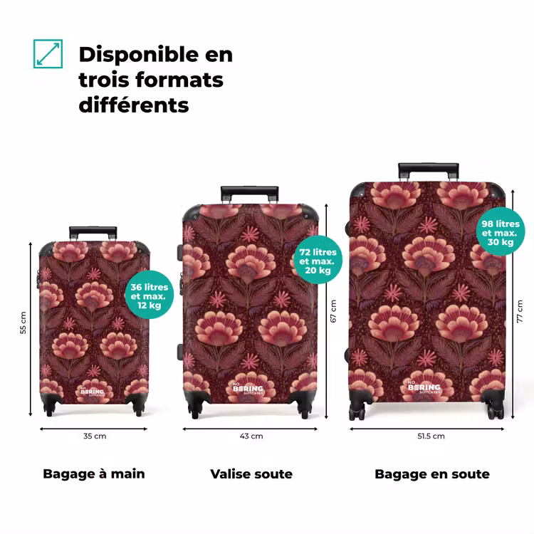 Valise - Fleurs - Eventail - Violet — 7