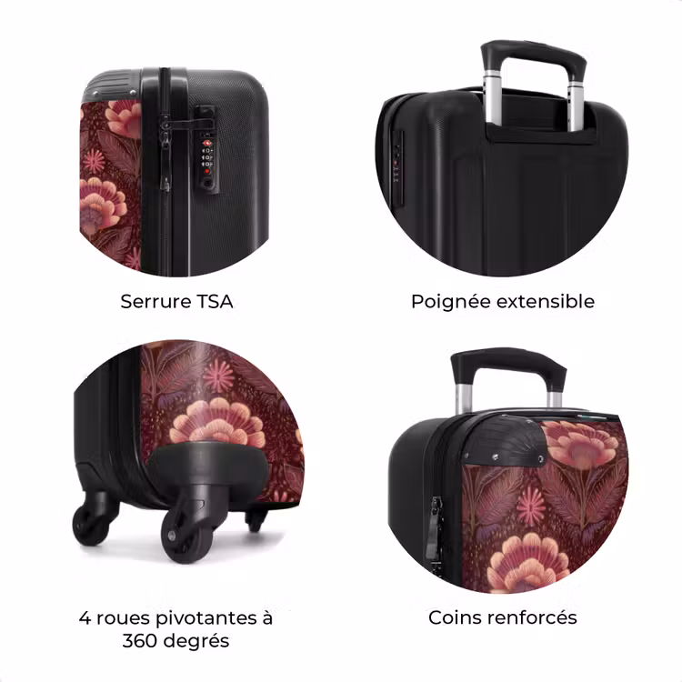 Valise - Fleurs - Eventail - Violet — 8