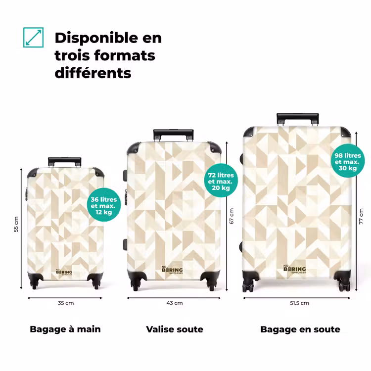 Valise - Moderne - Abstrait - Beige — 7