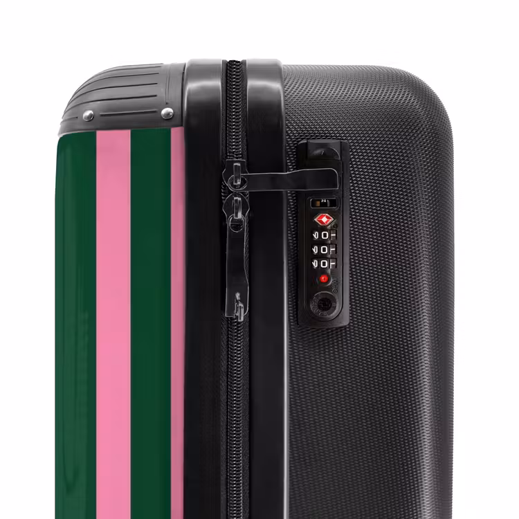 Valise - Rayures verticales - Vert - Rose — 5