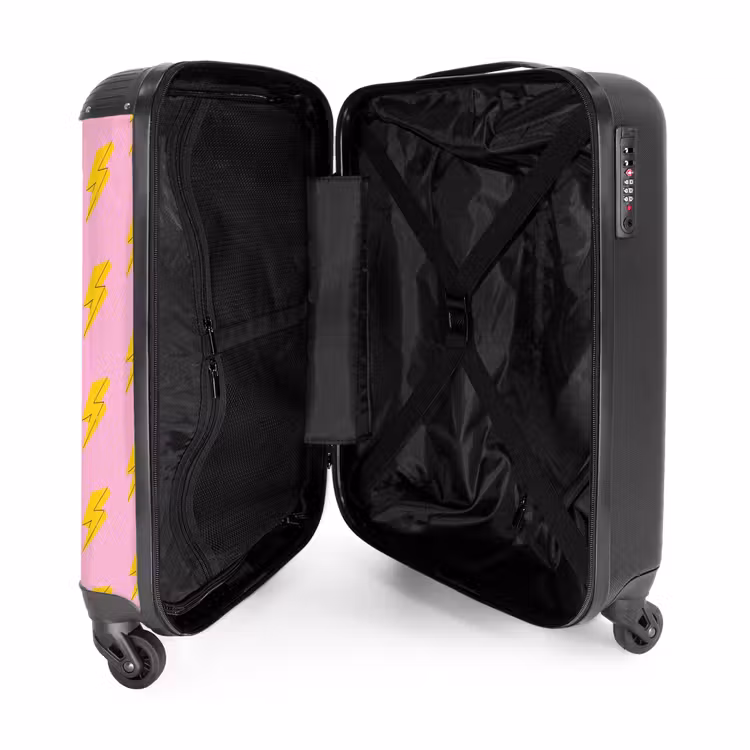 Valise - Motifs - Éclair jaune sur rose — 4