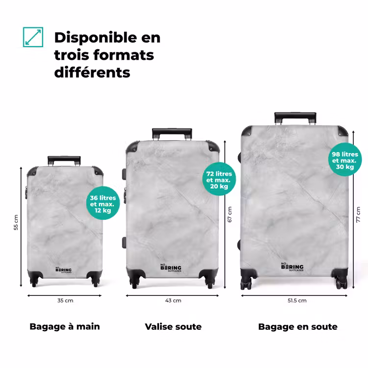 Valise - Gris - Marbre - Mat — 7