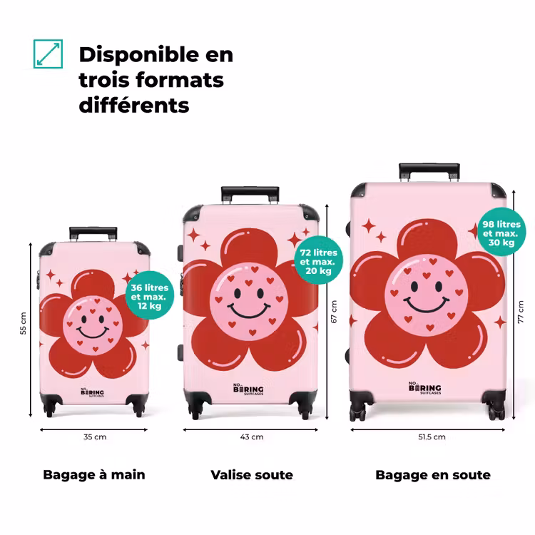 Valise - Fleur - Rose - Coeurs — 7