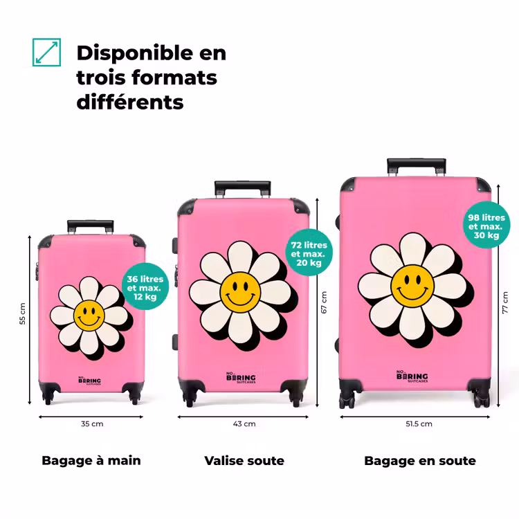 Valise - Smiley - Fleur - Rose — 7