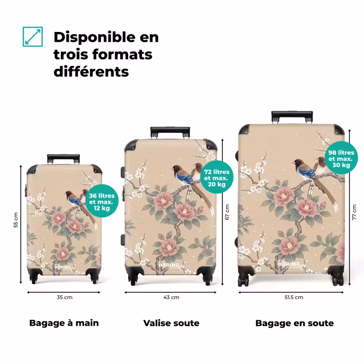 Valise - Fleurs - Oiseaux - Fleurs — 7