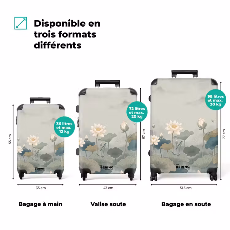 Valise - Lotus - Fleurs - Vert — 7
