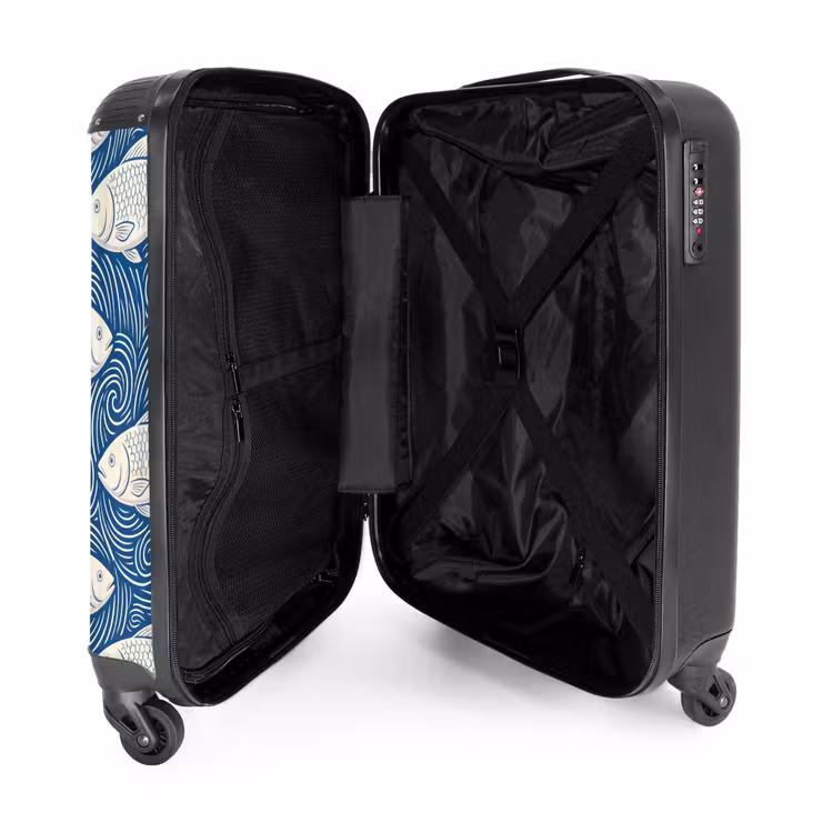 Valise - Poisson - Eau - Motif - Graphisme - Bleu — 4