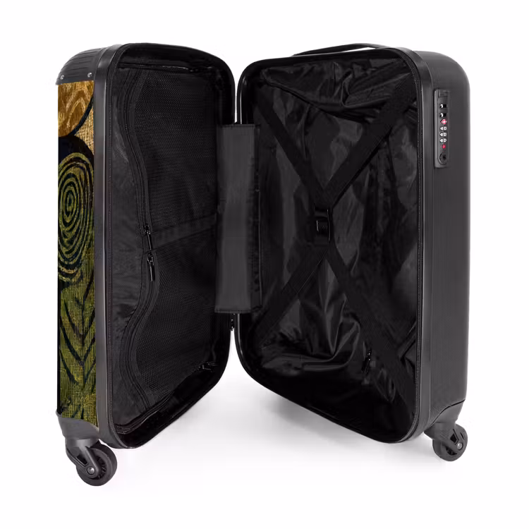 Valise - Noir - Jaune ocre - Botanique - Texture — 4