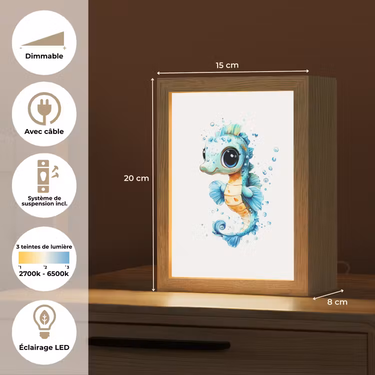 Veilleuse - Hippocampe - Splashes - Bleu — 6