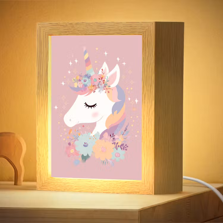 Veilleuse - Licorne - Rose - Fleurs — 2