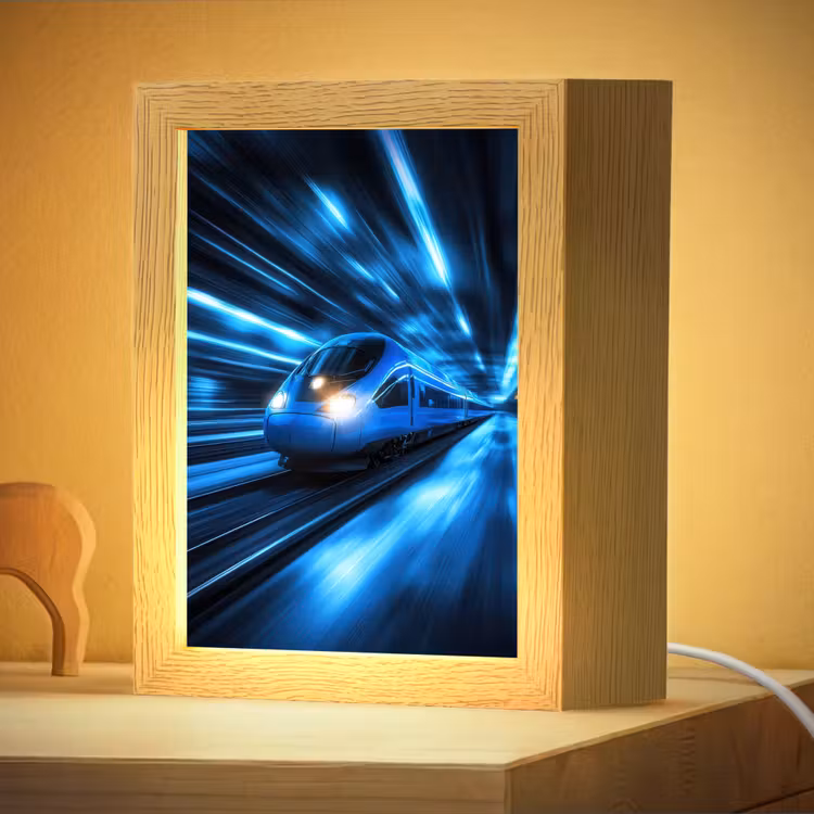 Veilleuse - Train - Bleu - Néon — 2