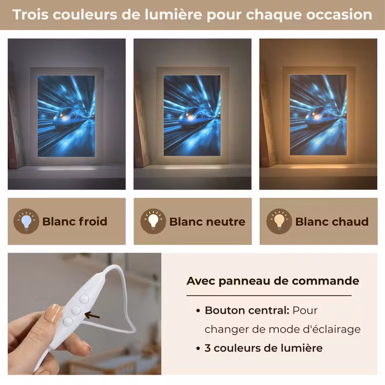 Veilleuse - Train - Bleu - Néon — 4