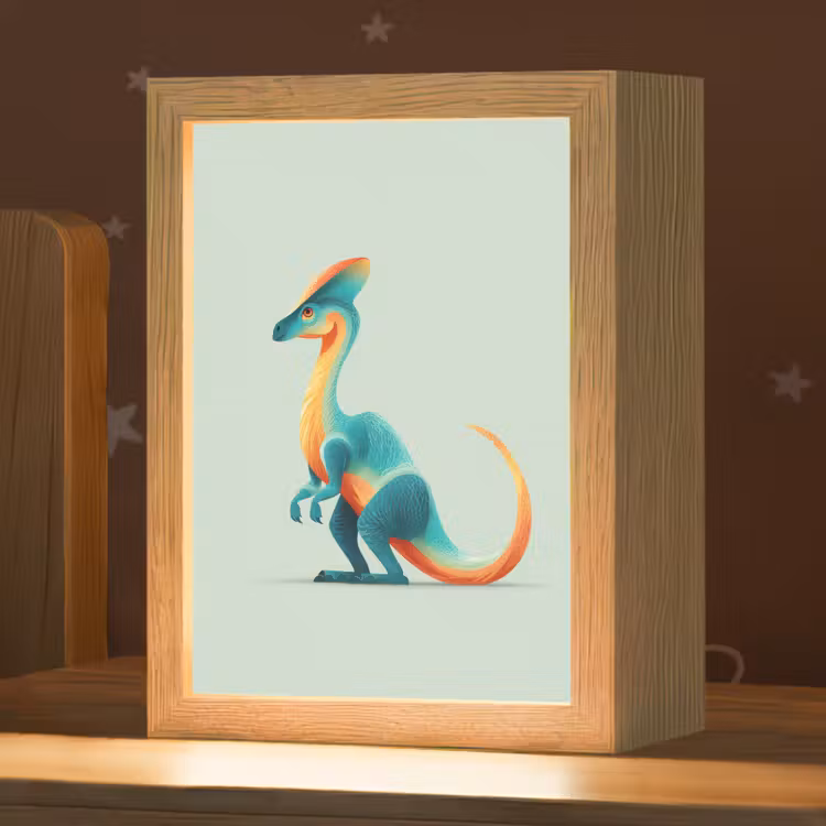 Veilleuse - Queue - Dino - Minimaliste - Bleu — 1