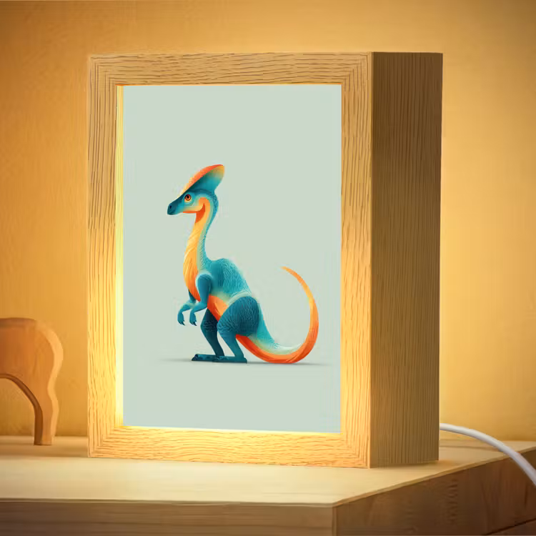 Veilleuse - Queue - Dino - Minimaliste - Bleu — 2