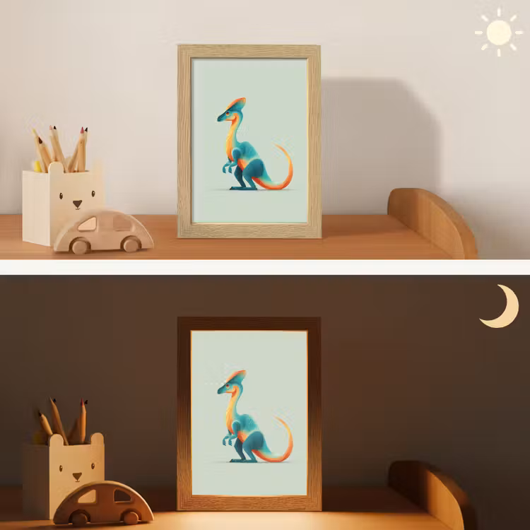 Veilleuse - Queue - Dino - Minimaliste - Bleu — 3