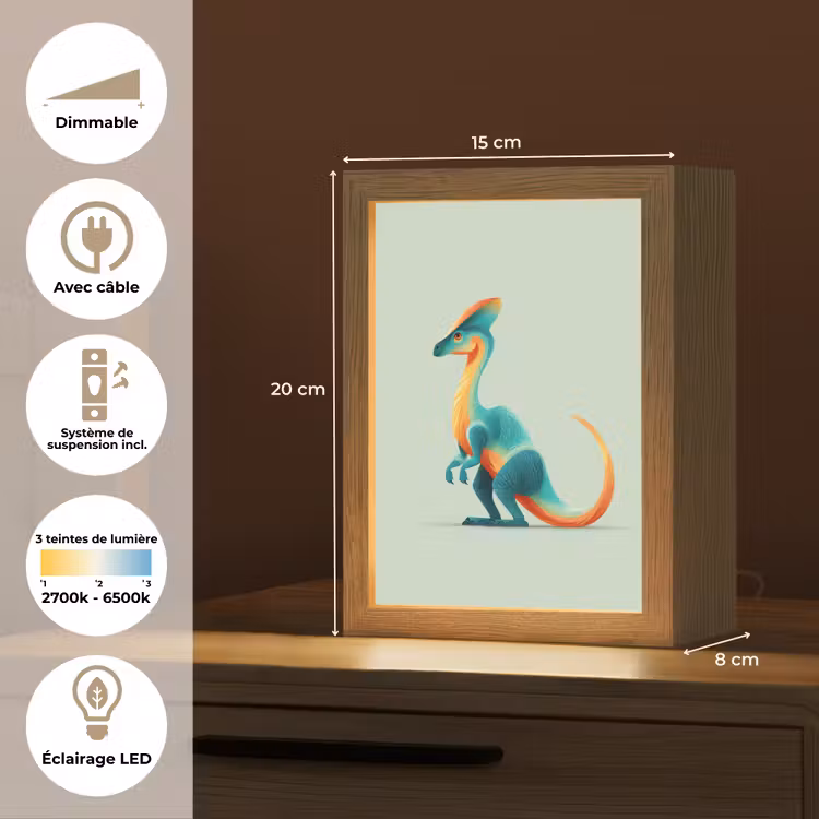 Veilleuse - Queue - Dino - Minimaliste - Bleu — 6