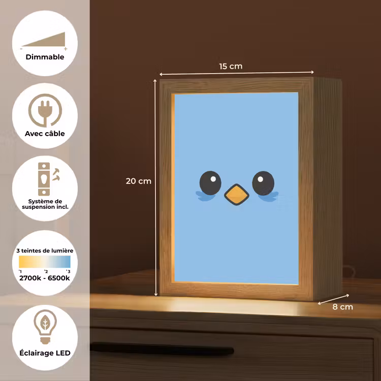 Veilleuse - Oiseau - Bleu - Simple — 6