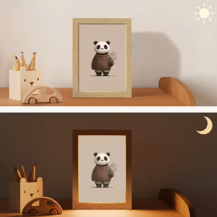 Veilleuse - Panda - Fleurs bleues - Douceur — 3