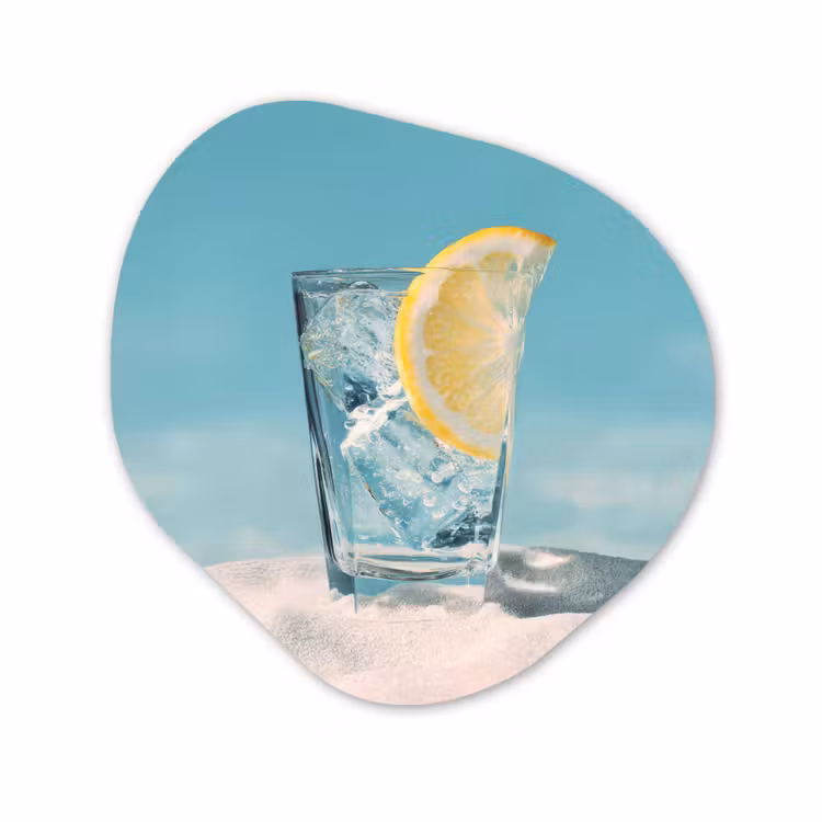 Forme organique - Forex - Verre - glaçons - citron — 1