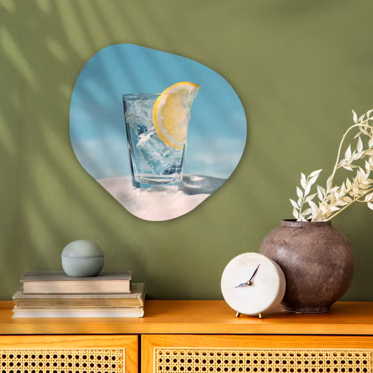 Forme organique - Forex - Verre - glaçons - citron — 2
