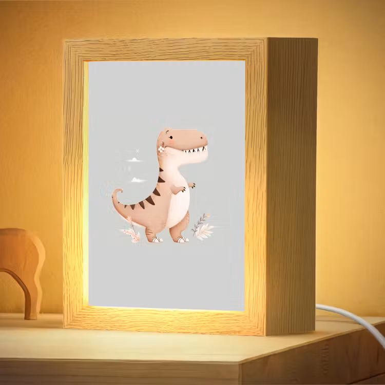 Veilleuse - Dino - Fleurs - Bleu — 2
