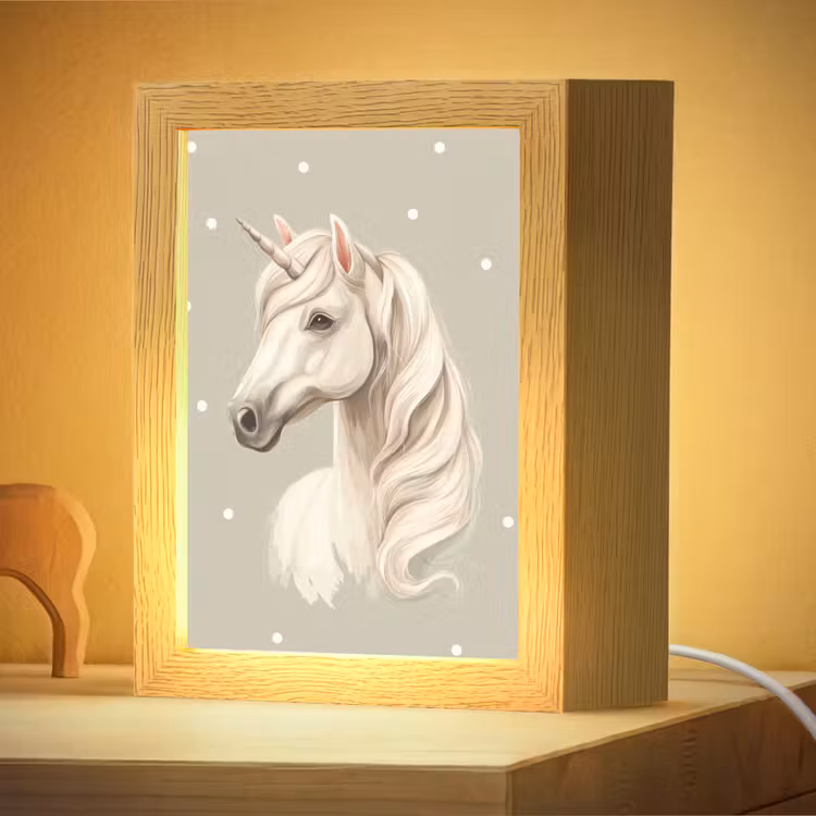Veilleuse - Licorne - Blanc - Points — 2